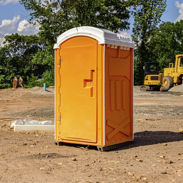 how often are the porta potties cleaned and serviced during a rental period in Granville